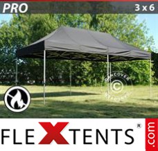 Flex canopy PRO 3x6 m Black, Flame retardant
