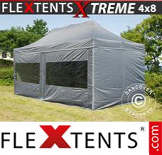 Flex canopy Xtreme 4x8 m Grey, incl. 6 sidewalls