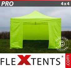 Flex canopy PRO 4x4 m Neon yellow/green, incl. 4 sidewalls