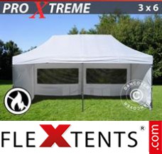 Flex canopy Xtreme 3x6 m White, Flame retardant, incl. 6 sidewalls