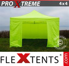 Flex canopy Xtreme 4x4 m Neon yellow/green, incl. 4 sidewalls