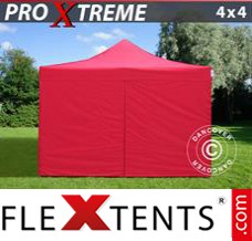 Flex canopy Xtreme 4x4 m Red, incl. 4 sidewalls