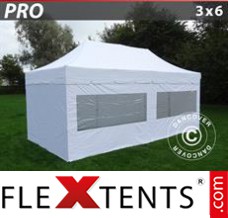 Flex canopy PRO "Peaked" 3x6 m White, incl. 6 sidewalls