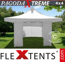 Flex canopy Pagoda Xtreme 4x4 m / (5x5 m) White, incl. 4 sidewalls