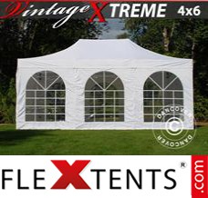 Flex canopy Xtreme Vintage Style 4x6 m White, incl. 8 sidewalls