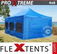 Flex canopy Xtreme 4x6 m Blue, incl. 8 sidewalls