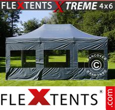 Flex canopy Xtreme 4x6 m Grey, incl. 8 sidewalls
