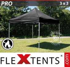 Flex canopy PRO 3x3 m Black, Flame retardant