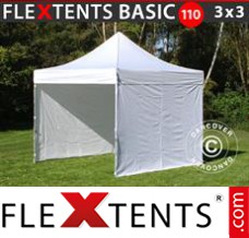 Flex canopy Basic 110, 3x3 m White, incl. 4 sidewalls