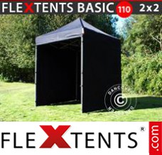 Flex canopy Basic 110, 2x2 m Black, incl. 4 sidewalls