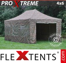 Flex canopy Xtreme 4x6 m Camouflage/Military, incl. 8 sidewalls
