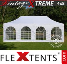Flex canopy Xtreme Vintage Style 4x8 m White, incl. 6 sidewalls