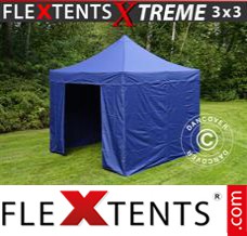 Flex canopy Xtreme 3x3 m Dark blue, incl. 4 sidewalls