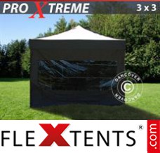 Flex canopy Xtreme 3x3 m Black, incl. 4 sidewalls