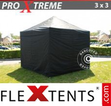 Flex canopy Xtreme 3x3 m Black, incl. 4 sidewalls