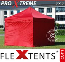 Flex canopy Xtreme 3x3 m Red, incl. 4 sidewalls