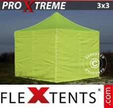 Flex canopy Xtreme 3x3 m Neon yellow/green, incl. 4 sidewalls
