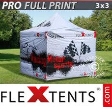 Flex canopy PRO with full digital print, 3x3 m, incl. 4 sidewalls