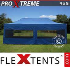 Flex canopy Xtreme 4x8 m Blue, incl. 6 sidewalls