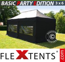 Flex canopy Basic 3x6 m Black, incl. 6 sidewalls