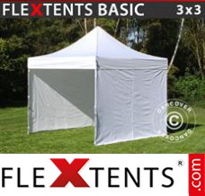 Flex canopy Basic, 3x3 m White, incl. 4 sidewalls