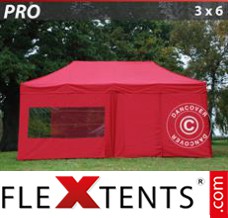 Flex canopy PRO 3x6 m Red, incl. 6 sidewalls
