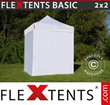 Flex canopy Basic, 2x2 m White, incl. 4 sidewalls