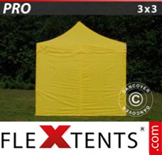 Flex canopy PRO 3x3 m Yellow, incl. 4 sidewalls