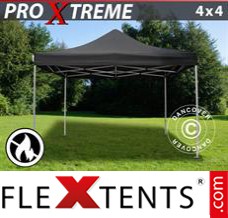 Flex canopy Xtreme 4x4 m Black, Flame retardant