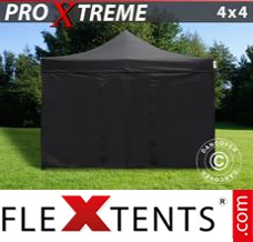 Flex canopy Xtreme 4x4 m Black, incl. 4 sidewalls