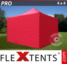 Flex canopy PRO 4x4 m Red, incl. 4 sidewalls
