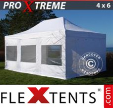 Flex canopy Xtreme 4x6 m White, incl. 8 sidewalls