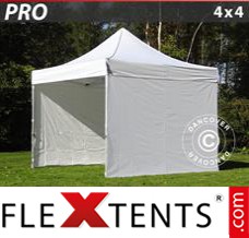 Flex canopy PRO 4x4 m White, incl. 4 sidewalls