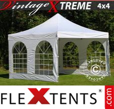 Flex canopy Xtreme Vintage Style 4x4 m White, incl. 4 sidewalls