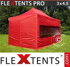Flex canopy PRO 3x4.5 m Red, incl. 4 sidewalls