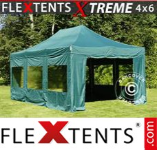 Flex canopy Xtreme 4x6 m Green, incl. 8 sidewalls