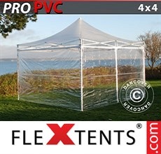 Flex canopy PRO 4x4 m Clear, incl. 4 sidewalls