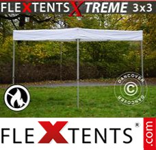 Flex canopy Xtreme Exhibition 3x3 m, White, Flame Retardant