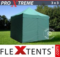 Flex canopy Xtreme 3x3 m Green, incl. 4 sidewalls