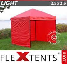 Flex canopy Light 2.5x2.5 m Red, incl. 4 sidewalls