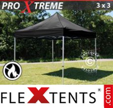 Flex canopy Xtreme 3x3 m Black, Flame retardant