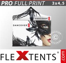 Flex canopy PRO with full digital print, 3x4.5 m, incl. 4 sidewalls