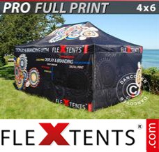 Flex canopy PRO with full digital print, 4x6 m, incl. 4 sidewalls