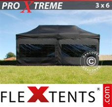 Flex canopy Xtreme 3x6 m Black, incl. 6 sidewalls