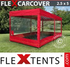 Flex canopy FleX Carcover, 2,5x5 m, Red