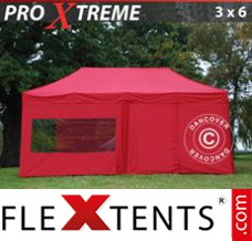 Flex canopy Xtreme 3x6 m Red, incl. 6 sidewalls